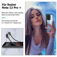 360° Grad Hülle Xiaomi Redmi Note 12 4G Rundum vollschutz mit Displayschutz Schwarz