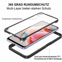 360° Grad Hülle Xiaomi Redmi Note 12 4G Rundum vollschutz mit Displayschutz Schwarz