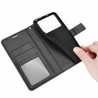 Handyhülle Hülle für Xiaomi POCO M4 Pro 4G, Handy Tasche Schutz Flip Case Schale Schwarz