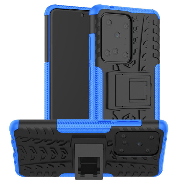 Handy Tasche für Samsung Galaxy Case Panzer Hülle Cover Schutzhülle Etui Bumper Galaxy S20 Ultra SM-G988 Blau
