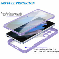 360°Grad Hülle für Samsung Galaxy S22 Ultra mit Integriertem Displayschutz Lila