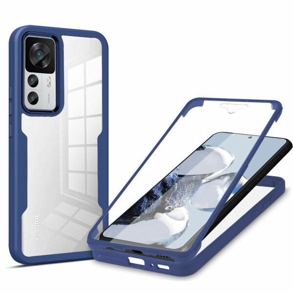 Handy Tasche für Xiaomi 12T/12T Pro 360° Grad Handyhülle mit Displayschutz