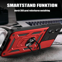 Outdoor Panzer Hülle Xiaomi Redmi 12C Handyhülle mit Kameraschutz Ringhalter Rot