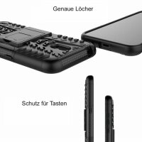 Handy Tasche Nokia Hülle Outdoor Hybrid Case Cover Schutzhülle Handyhülle Bumper Nokia 2.2 Schwarz