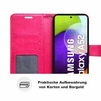 Hülle Für Samsung Galaxy A52 Handy Tasche Handyhülle Wallet Case Flip Cover Etui Pink