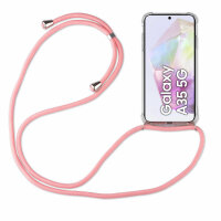 Handykette für Samsung Galaxy A35 Handyhülle mit Band Case Hülle mit Kordel Hand Rosa