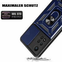 Outdoor Panzer Hülle Xiaomi Redmi Note 11 Pro+ Handyhülle Kameraschutz Ringhalte Blau
