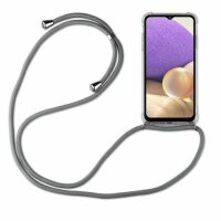 Handykette für Samsung Galaxy A32 5G – Handyhülle mit Band Grau