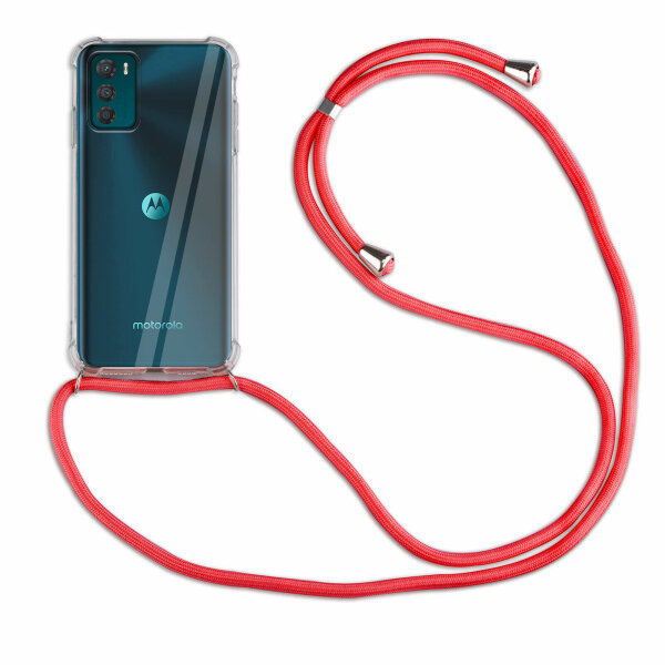 betterfon Handykette für Motorola Moto G42 Handyhülle mit Band Hülle Handytasche Rot