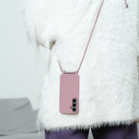 Handykette für Samsung Hanyhülle mit Band Hülle mit Kodel Smartphone Halskette Galaxy S24+ Rosa