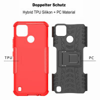 Realme C21Y / C25Y, Hülle Schutzhülle Handy Tasche Outdoor Case Cover Bumper TPU Rot