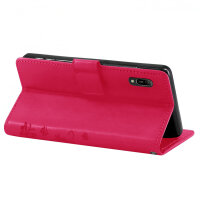 Huawei Handy Tasche Handyhülle Schutz Hülle Blumen Flip Cover Buch Case Etui Huawei Y6 2019 Pink