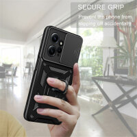 Outdoor Panzer Hülle Xiaomi Redmi Note 12 4G Handyhülle Kameraschutz Ringhalter Schwarz