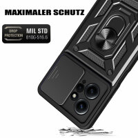 Outdoor Panzer Hülle Xiaomi Redmi Note 12 4G Handyhülle Kameraschutz Ringhalter Schwarz