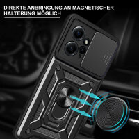 Outdoor Panzer Hülle Xiaomi Redmi Note 12 4G Handyhülle Kameraschutz Ringhalter Schwarz