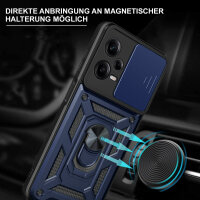 Outdoor Hülle Xiaomi Redmi Note 12 Pro+ Handyhülle mit Kameraschutz Ringhalter Blau