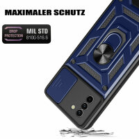 Outdoor Panzer Hülle Nokia G11 G21 Handyhülle mit Slide Kameraschutz Ringhalter Blau