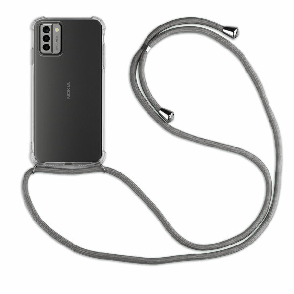 Handykette für Nokia G22 Handyhülle mit Band Umhängehülle mit Band Hülle Cover  Grau