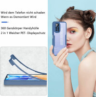 360°Grad Hülle Xiaomi Redmi Note 12 / Poco X5 5G Handyhülle mit Displayschutz Blau