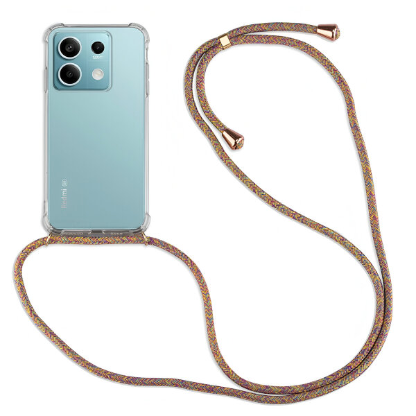 Handykett für Xiaomi Redmi Note 13 Serie Hülle mit Kordel Handyhülle mit Band  Redmi Note 13 5G in Rainbow