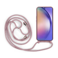 Handykette für Samsung Hanyhülle mit Band Hülle mit Kodel Smartphone Halskette Galaxy A54 Rosa