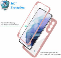 360° Grad Hülle für Samsung Galaxy S22 vollschutz Integriertem Displayschutz Rosa