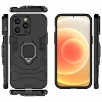 Handyhülle für Apple iPhone 14 Pro Max - Ring Panzer Cover Schwarz
