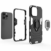 Handyhülle für Apple iPhone 14 Pro Max - Ring Panzer Cover Schwarz