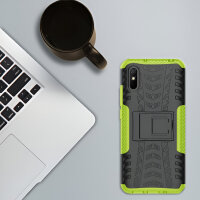Schutz Hülle Xiaomi Handy Tasche Case Cover Silikon Schale Outdoor Handyhülle BF Xiaomi Redmi 9A Grün