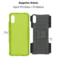 Schutz Hülle Xiaomi Handy Tasche Case Cover Silikon Schale Outdoor Handyhülle BF Xiaomi Redmi 9A Grün