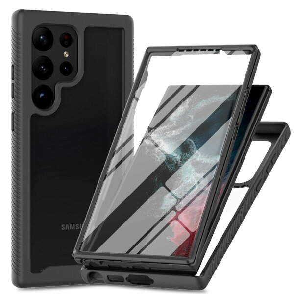 360 Grad Hülle mit eingebautem Displayschutz für Samsung Galaxy S24 Ultra Bumper