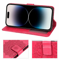 Handyhülle für Apple iPhone 14 Pro Max – Mandala Case Rot