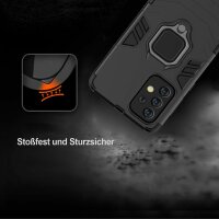Hülle für Samsung Galaxy A33 5G, Schutzhülle Handy Tasche Ring Case Cover Bumper Schwarz