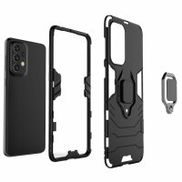 Hülle für Samsung Galaxy A33 5G, Schutzhülle Handy Tasche Ring Case Cover Bumper Schwarz