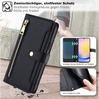 Handykette für Samsung Galaxy A25 – Handyhülle mit Band PU-Leder Schwarz