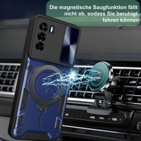 Outdoor Panzer Hülle für ZTE Handyhülle mit Slide Kameraschutz Ringhalter Bumper Blade A53 / A53+ Blau