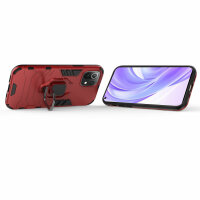Schutz Hülle für Xiaomi Mi 11 Lite 5G / 4G Ring Case Cover Handy Tasche Outdoor  Rot