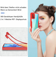 360° Grad Hülle für Samsung Galaxy A51 vollschutz Integriertem Displayschutz Rot
