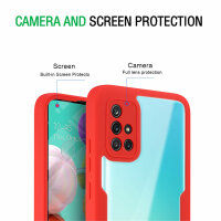360° Grad Hülle für Samsung Galaxy A51 vollschutz Integriertem Displayschutz Rot
