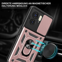 Outdoor Panzer Hülle Motorola Edge 40 Handyhülle mit Kameraschutz Ringhalter Rosegold