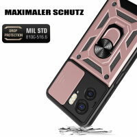 Outdoor Panzer Hülle Motorola Edge 40 Handyhülle mit Kameraschutz Ringhalter Rosegold