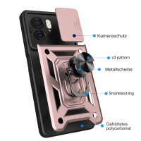 Outdoor Panzer Hülle Motorola Edge 40 Handyhülle mit Kameraschutz Ringhalter Rosegold