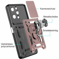 Outdoor Panzer Hülle Xiaomi Redmi 12 Handyhülle mit Kameraschutz Ringhalter Case Rosegold