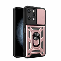Outdoor Panzer Hülle Xiaomi Redmi 12 Handyhülle mit Kameraschutz Ringhalter Case Rosegold