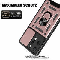 Outdoor Panzer Hülle Xiaomi Redmi 12 Handyhülle mit Kameraschutz Ringhalter Case Rosegold