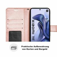 Handy Tasche Xiaomi 11T / 11T Pro Schutzhülle Book Case Flip Cover Etui Hülle BF Rosegold
