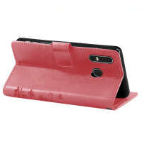 Huawei Handy Tasche Handyhülle Schutz Hülle Blumen Flip Cover Buch Case Etui Huawei P30 Lite Rosa