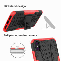 Handy Tasche für Apple iPhone Panzer Cover Case Schutz Hülle Etui Schale Bumper Apple iPhone X / XS Rot