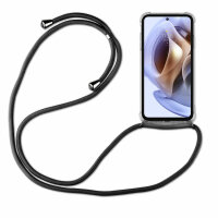Handykette für Motorola Moto G31 / G41 Handyhülle mit Band Hülle mit Kordel  Schwarz