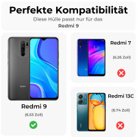 Xiaomi Redmi 9 Hülle Handy Tasche Flip Cover Wallet...